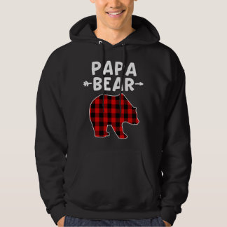 Papa Bear Black And Red Plaid Bear Grandpa Christm Hoodie
