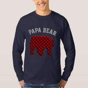 Papa Bear buffalo plaid bear Christmas T-Shirt