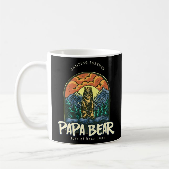 Papa Bear Camping Coffee Mug (Left)