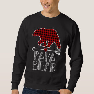 Papa Bear Christmas Pajama Family Matching Red Pla Sweatshirt