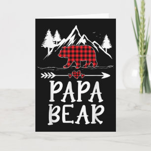 Papa Bear Christmas Pajama Red Plaid Buffalo Match Card