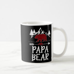 Papa Bear Christmas Pajama Red Plaid Buffalo Match Coffee Mug