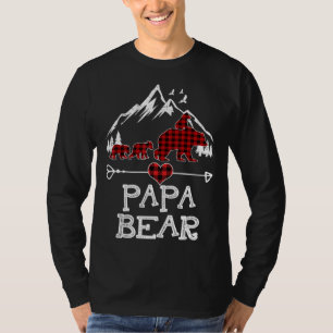 Papa Bear Christmas Pajama Red Plaid Buffalo T-Shirt