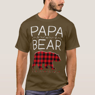Papa Bear Christmas Pyjamas Matching Family Plaid  T-Shirt