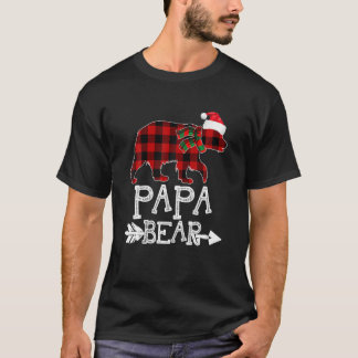 Papa Bear Christmas Xmas Pajama Red Plaid Buffalo T-Shirt