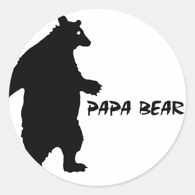 Papa Bear Classic Round Sticker (Front)
