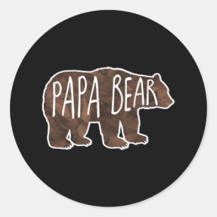 Papa Bear Classic Round Sticker