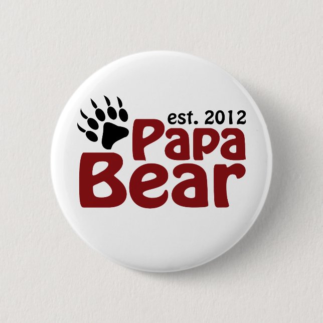 papa bear claw 2012 6 cm round badge (Front)