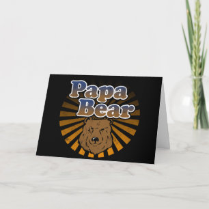 Papa Bear, Cool Fathers Day Vintage Look Card