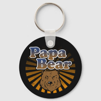 Papa Bear, Cool Fathers Day Vintage Look Key Ring