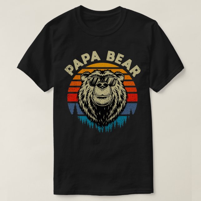 Papa Bear Cool retro gift idea T-Shirt (Design Front)