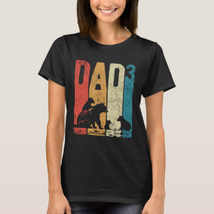 Papa Bear Cubs Father s Day Dad Squared Three Kids T-Shirt