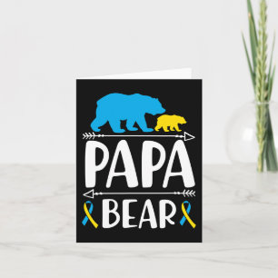 Papa Bear Down Syndrome Awareness Proud Dad Card