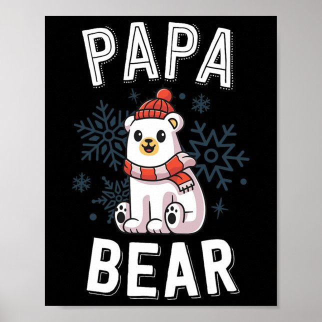 Papa Bear Family Christmas S Polar Bear Holiday Xm Poster (Front)