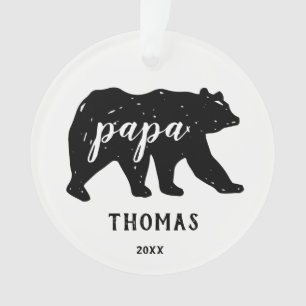 Papa Bear Family Modern Christmas Ornaments