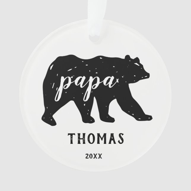 Papa Bear Family Modern Christmas Ornaments (Front)