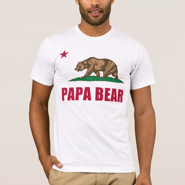 Papa Bear Flag of California T-Shirt (Front)