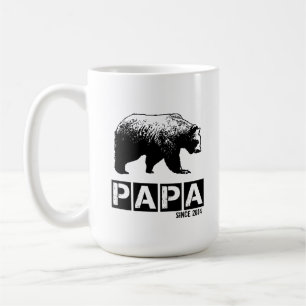 Papa Bear for Dad 2014, Grunge Black Coffee Mug