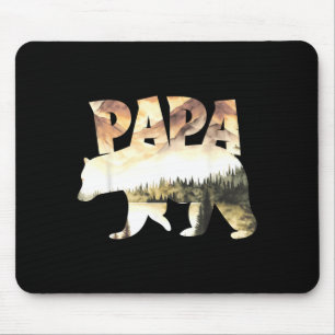 Papa Bear Forest Lake Mountain Scene Outdoors Mouse Pad