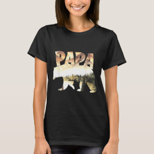 Papa Bear Forest Lake Mountain Scene Outdoors T-Shirt