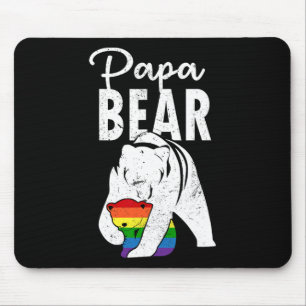 Papa Bear Gay Pride Rainbow Flag Lgbt Dad Camping Mouse Pad