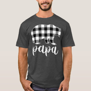 Papa Bear Grey Buffalo Plaid Pajama T-Shirt