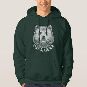 Papa Bear, Hand Drawn Illustration Hoodie