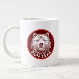 Papa Bear, Hand Drawn Illustration Large Coffee Mug