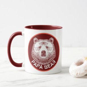 Papa Bear, Hand Drawn Illustration Mug