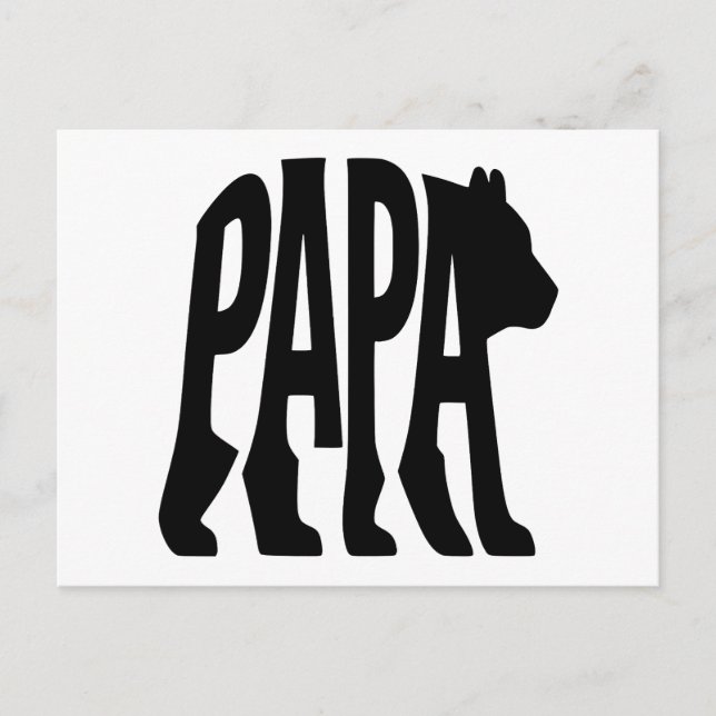 Papa Bear  Holiday Postcard (Front)