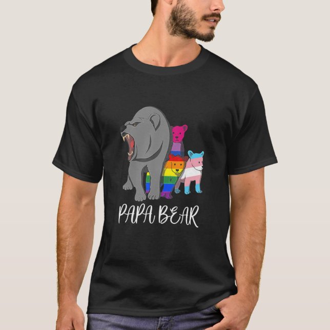 Papa Bear Lgbt Pride Fars Day Gift T-Shirt (Front)