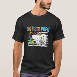 Papa Bear Matching Family Autism Awareness  Us Fla T-Shirt
