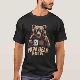 Papa Bear Mode On Coffee Bear With Sunglasses T-Shirt