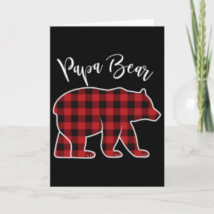 Papa Bear Pajama Red Buffalo Xmas Funny Family Chr Card