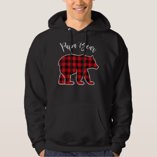 Papa Bear Pajama Red Buffalo Xmas Funny Family Chr Hoodie