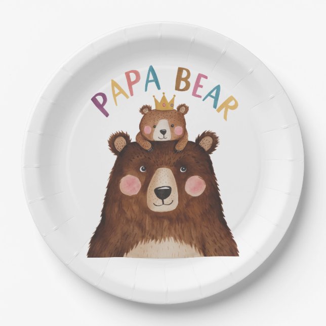 Papa Bear Paper Plate (Front)
