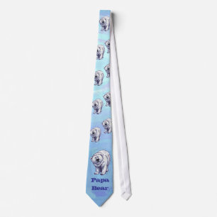 Papa Bear Polar Bear Tie