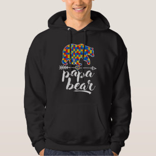 Papa Bear Puzzle Piece Autism Awareness Autistic Hoodie