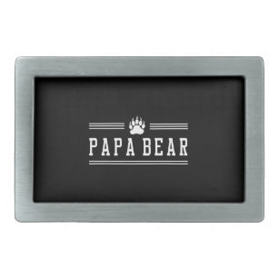 Papa Bear Rectangular Belt Buckle