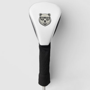Papa Bear Sunglasses Bear Head Vector Design_1 Golf Head Cover