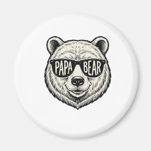 Papa Bear Sunglasses Bear Head Vector Design_1 Magnet
