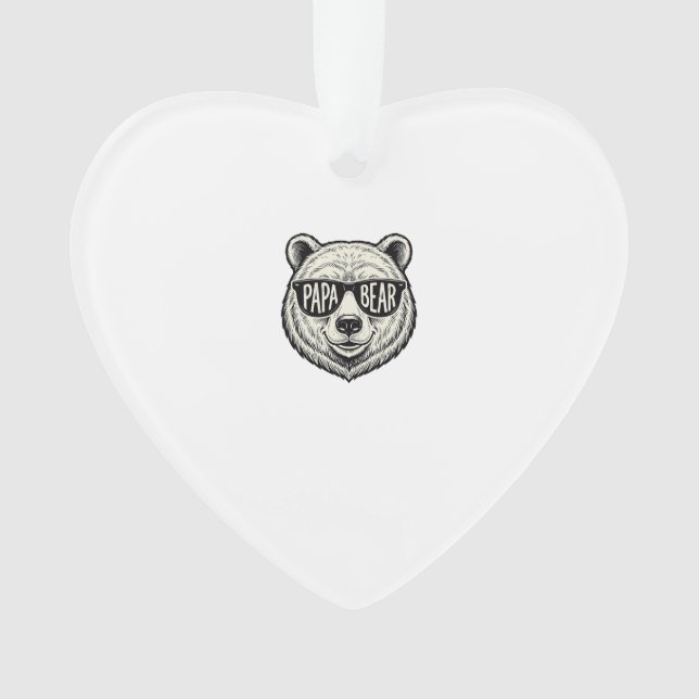 Papa Bear Sunglasses Bear Head Vector Design_1 Ornament (Front)