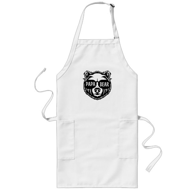 Papa Bear Sunglasses Father's Day  Long Apron (Front)