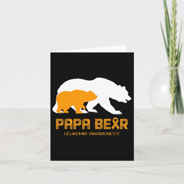 Papa Bear Support Leukaemia Awareness  Card (Front)