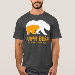 Papa Bear Support LEUKEMIA Awareness  T-Shirt