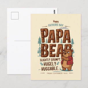 Papa Bear Vibes – Slightly Grumpy, Hugely Huggable Postcard