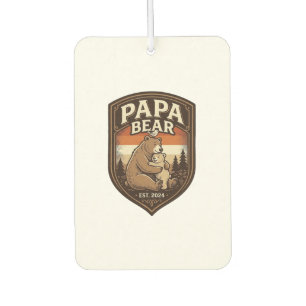 Papa Bear Vintage Engraving Bear Shirt Design_1 Car Air Freshener