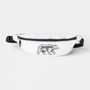 Papa Bear Vintage Engraving Vector Design_1 Bum Bags