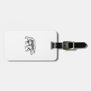 Papa Bear Vintage Engraving Vector Design_1 Luggage Tag