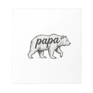 Papa Bear Vintage Engraving Vector Design_1 Notepad